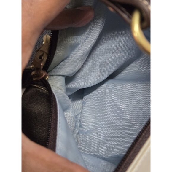 Vntg Coach Satin Multicolored Soho Mini Bag Scarf Print Hobo Leather Trim Strap - Picture 10 of 10